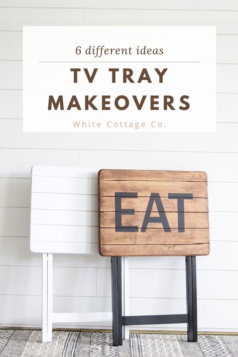 Upscale Tv Tray, Refinish Tv Trays, Painting Tv Trays, Upcycle Tv Tray, Wood Tv Trays Makeover, Wooden Tv Trays Makeover, Painted Tv Trays Ideas, Cricut Furniture Projects, Tv Tray Ideas