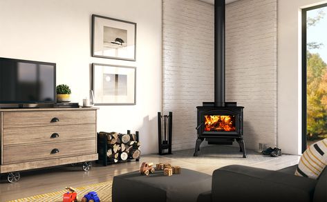 Corner Wood Stove, Stove Black, Refractory Brick, Wood Stove Cooking, Natural Gas Fire Pit, Cast Iron Door, Gas Fireplace Insert, Modern Flames, Ecological Footprint