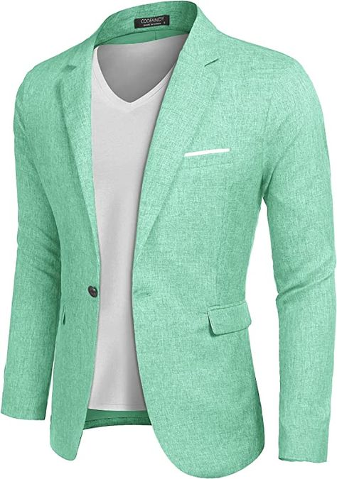 HIGH QUALITY FABRIC - This blazer for men is made from 100% Polyester. Linen texture create a stylish and comfortable look. Imported Linen lining Button closure Dry Clean Only SLIM FIT BLAZER - Upgrade your wardrobe with this mens blazer. Notched lapel adds a touch of classic and sophisticated, while one-button closure create a sleek and modern appearance. https://amzn.to/43oWcg6 Casual Sport Coats, Casual Blazer Men, Blazers For Men Casual, Mens Casual Suits, Blazer Casual, Slim Fit Blazer, Mens Sport Coat, Slim Fit Blazers, Slim Fit Suits