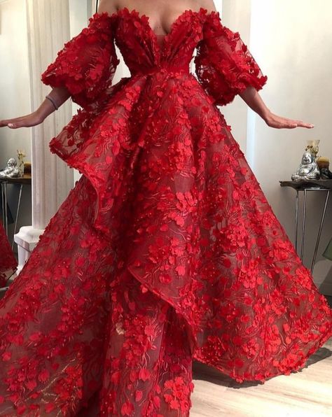 Couture Dior, Red Ball Gowns, Afrikaanse Mode, Red Evening Dress, Ball Gowns Evening, فستان سهرة, Prom Dresses Ball Gown, Ball Gown Dresses, Red Prom Dress