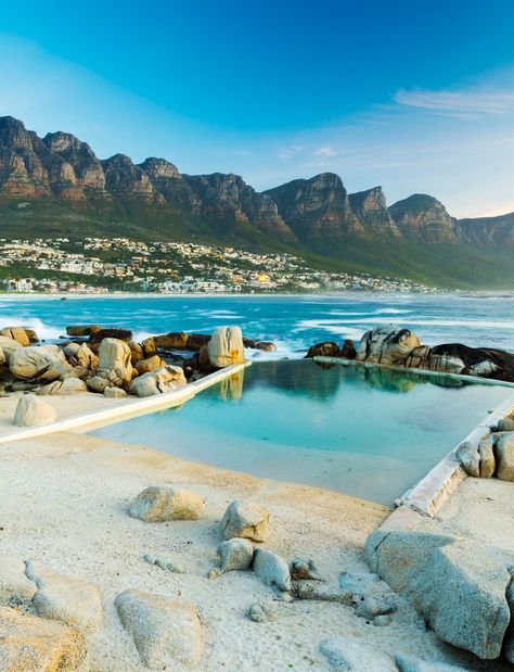 Camps Bay Cape Town, Bondi Icebergs, Clifton Beach, Ocean Pool, Camps Bay, Tidal Pool, Summer Pics, Natural Swimming Pools, Natural Swimming Pool