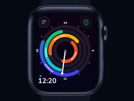 Time Zones App - Interaction by Maciej Dyjak Watch Motion Graphics, Calendar Ui Design, Smart Watch Design Concept, Smart Watch Graphic Design, Button Animation Ui, Watch Animation, Banking App, Brochure Design Inspiration, Ui Animation