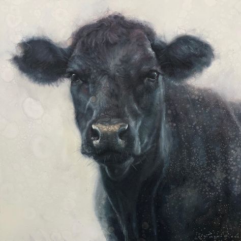 Cow Crafts, Cow Paintings, Painted Ideas, Angus Cow, Black Background Painting, Cow Craft, Jackson Wy, Cow Photos, Permaculture Design