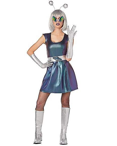 Girl Alien Costume, Diy Alien Costume, Alien Dress, Space Alien Costume, Alien Costume Women, Space Girl Costume, Alien Costumes, Outer Space Costume, Alien Halloween Costume