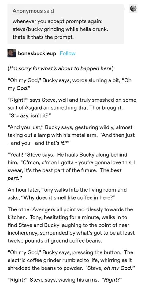 Mcu Tumblr, Stucky Headcanon Cute, Stucky Headcanon Spicy, Stucky Headcanon, Stucky Fanfiction, Marvel Headcanon, Bucky And Steve, Marvel Avengers Funny, Avengers Memes