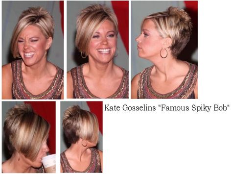 kate gosselin hairstyle front and back | kategossfans: Kate's Famous Spiky Bob Kate Gosselin Hair Short, Kate Gosselin Hair, Spiky Bob, Karen Haircut, 80s Big Hair, Kate Gosselin, Shaved Pixie, Short Pixie Cuts, Hair Today Gone Tomorrow