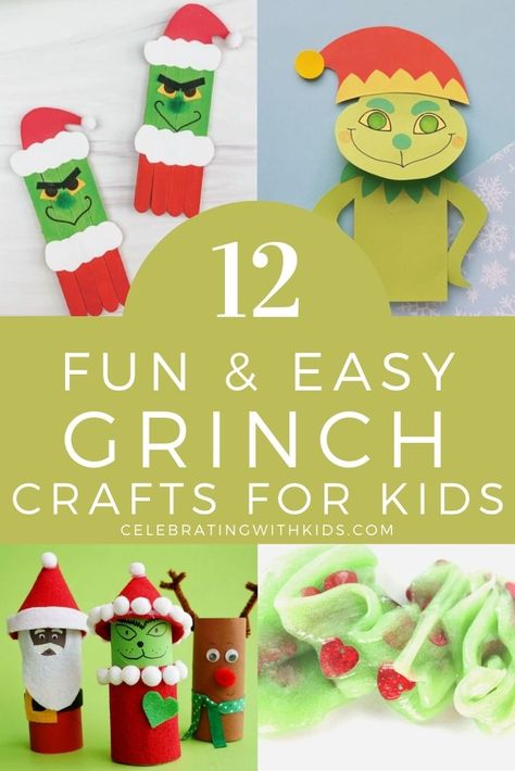 Grinch Week Preschool, Grinch Day Upper Elementary, Grinch Craft For Kindergarten, Grinch Craft For Toddlers, Kindness Grinch Classroom, Grinch Crafts For Kids Art Projects, Grinch Projects For Kids, Kids Grinch Crafts, Grinch Crafts For Preschoolers