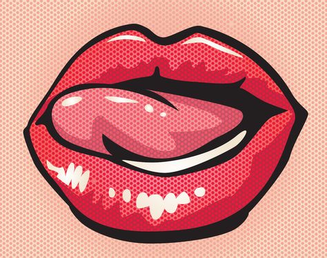 Pink Lips Art, Lip Artwork, Pop Art Lips, Pop Art Tattoos, Pop Art Prints, Pop Art Nails, Youtube Automation, Yellow Hearts, Flaming Lips