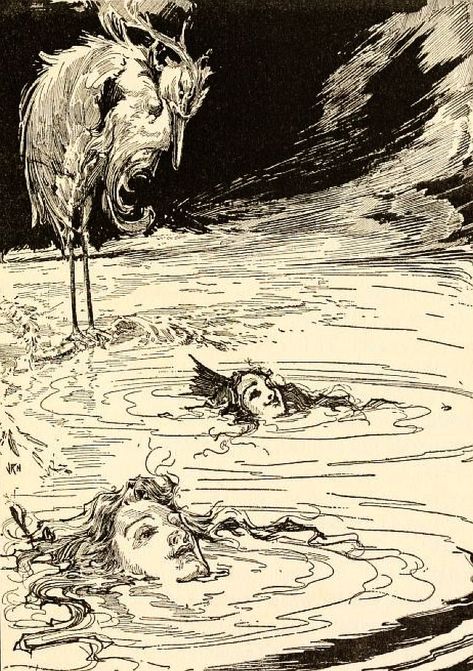 Ophelia Art, Sea Fairies, John R Neill, Vintage Illustration Art, Fairytale Illustration, Fairytale Art, Ink Illustrations, Sirens, Ink Art