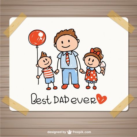 Hand drawing fathers day card Premium Ve... | Premium Vector #Freepik #vector #card #love #hand #child Fathers Day Ecards, Father's Day Drawings, Father's Day Drawing, Happy Fathers Day Cards, Dad Drawing, Happy Birthday Drawings, Father Birthday Cards, Happy Fathers Day Images, Fathers Day Images