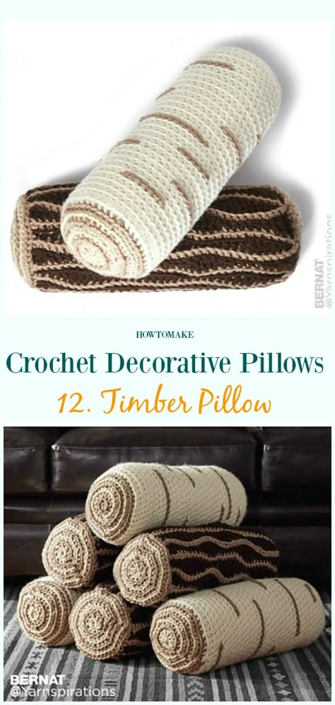 Timber Pillows Crochet Free Pattern - #Crochet; Decorative #Pillow; Free Patterns Sewing Pillows Decorative, Pillows Crochet, Crochet Pillow Patterns Free, Crochet Cushion Cover, Confection Au Crochet, Crochet Pillow Pattern, Crochet Pillows, Pillowcase Pattern, Sewing Pillows