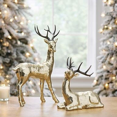 Hammered Gold Deer Deer Christmas Tree, Garland Hanger, Home Christmas Decor, Gold Deer, Angel Figure, Delicate Features, Tabletop Display, Jolly Santa, Pumpkin Lights