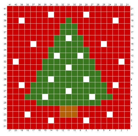 Christmas Tree Tapestry Crochet, Alpha Patterns Crochet Christmas, Christmas Crochet Graph Patterns, C2c Christmas Blanket, Pixel Christmas Tree, Crochet Christmas Tapestry, Christmas Blanket Pattern, C2c Christmas, Crochet Christmas Blanket