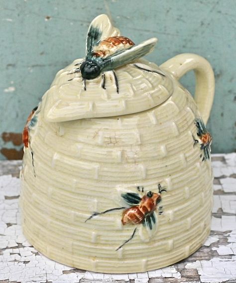 Bees:  Vintage #Honey #Pot. Honey Jars, Honey Pots, Novelty Teapots, I Love Bees, Bee Skep, Bee Sting, Bee Inspired, Bee Mine, Bee Decor