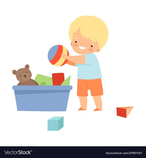 Tidy Up Toys, Room Vector Illustration, Toys Clipart, Daily Routine Kids, Kids Hygiene, Hyperactive Kids, Classroom Pictures, Kids Doodles, Kids Cleaning