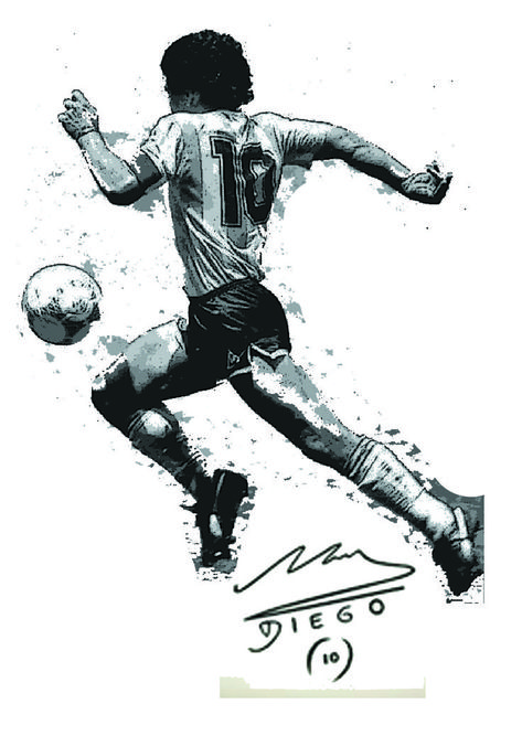 Maradona Tattoo, Maradona Football, Messi Tattoo, Small Dope Tattoos, Football Player Drawing, Argentina Football Team, Argentina Football, Bike Drawing, Soccer Art