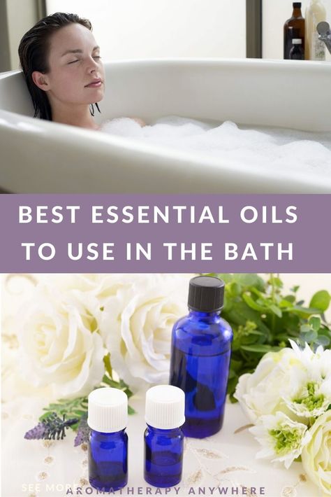 Using the right essential oils in your bath can transform an ordinary bath into a relaxing spa session. Don't settle for an ordinary bath anymore. Use a few drops of essential oil and see the magic that ensues. Essential Oils To Put In Bath, Essential Oils For Bathroom, Essential Oils Uses Chart, Live Naturally, Essential Oil Bath, Bath Care, List Of Essential Oils, Essential Oils 101, Essential Oil Carrier Oils