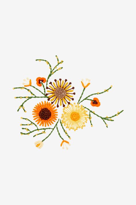 Sunflower Time - DMC Thistle Pattern, Grass Pattern, Crown Pattern, Coral Pattern, Flamingo Pattern, Moon Pattern, Flower Shower, Clouds Pattern, Embroidery Scissors