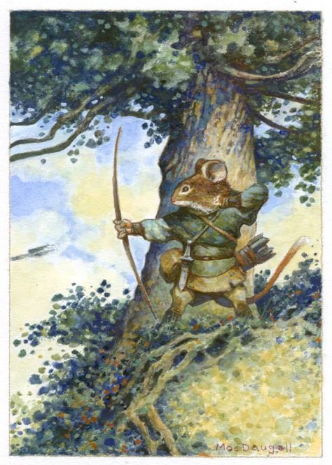 Redwall mouse Brian Jacques Longbow, Arte Fantasy, Woodland Creatures, Fantasy Artwork, A Mouse, Fantasy World, In The Woods, Fantasy Creatures, Drake