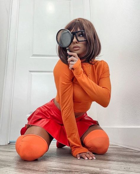 Ashley Nocera as Velma Velma Halloween Costume, Ashley Nocera, Velma Costume, Velma Cosplay, Divine Proportion, Daphne And Velma, Beautiful Photoshoot Ideas, The Golden Ratio, One Friend