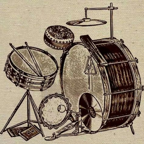 Vintage drum kits (1920s - 1930s) - Polarity Records Samm Bennett Ginger Baker, Ludwig Drums, Drum Pedal, Drum Heads, Drum Kit, Percussion Instruments, Snare Drum, Music History, Drum Kits