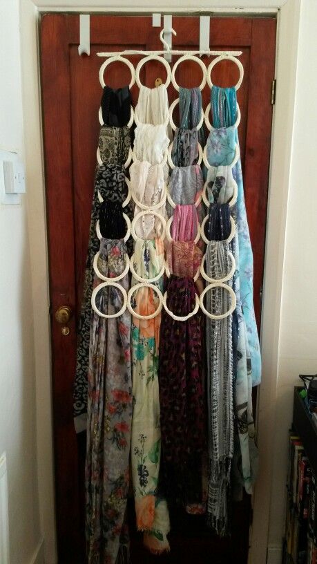 Scarf Storage, Scarf Organization, Scarf Holder, Closet Organization Diy, Organization Diy, Diy Home Furniture, Organization Ideas, Closet Organization, Storage Ideas