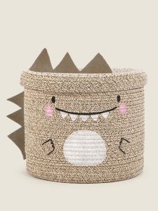 Dinosaur Storage Basket | Baby | George at ASDA Dinosaur Storage, Kids Play Corner, Dinosaur Kids Room, Play Corner, Dinosaur Bedroom, Nursery Baskets, Big Boy Bedrooms, Cute Dino, Baby Boy Bedding