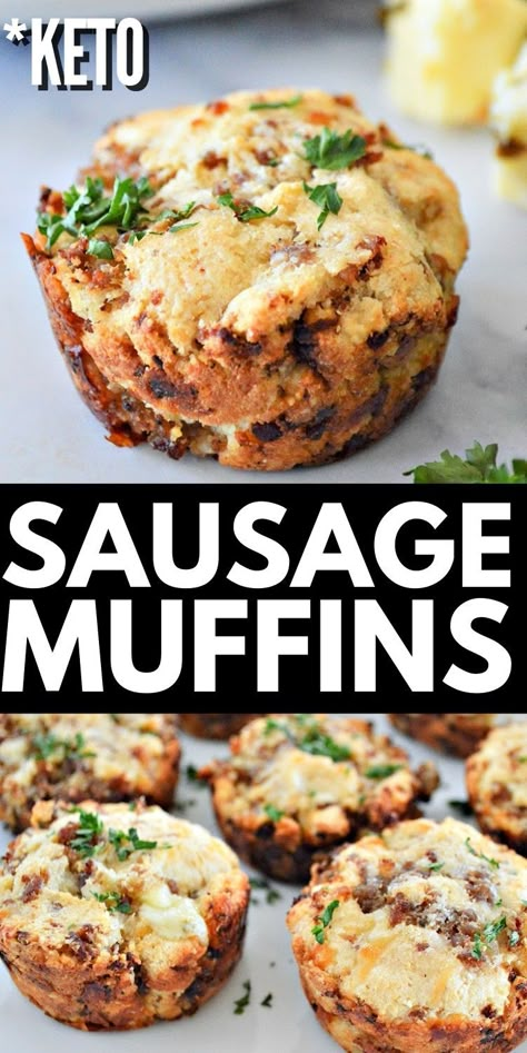 Keto Sausage Muffins #ketosausagemuffins #sausagemuffins Appetizer Sausage, Keto Sausage Recipe, Sausage Breakfast Muffins, Melting Potatoes, Keto Breakfast Muffins, Keto Muffin Recipe, Sausage Muffins, Tin Recipes, Low Carb Low Fat Recipes