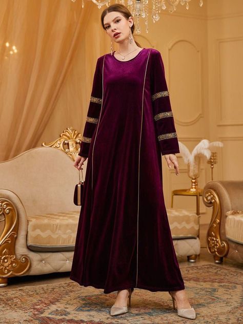 Velvet Dress Designs Pakistani, Dress Design Pakistani, Ramadan Collection, Simple Dress Casual, Stylish Maxi Dress, Frock Fashion, Velvet Dress Designs, Polka Dot Maxi Dresses, Velvet Suit