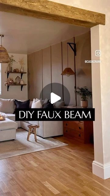 Faux Wood Beams Room Divider, Beams Between Rooms, Wood Beam Trim, Basement Support Beam Ideas, Faux Beam Living Room, Faux Wooden Beam Doorway, Diy Fake Beam Ceiling, Faux Wood Beam Door Frame, How To Install Faux Beams