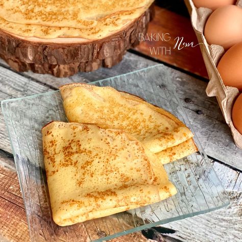 French "Crêpes" (Small Batch) - Baking with Nessa Crepes For One, Batch Baking, Easy Crepe Recipe, Small Batch Baking, Pancake Pan, French Crepes, Crepe Recipes, Eat Salad, Hearty Meals