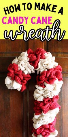 How to make a holiday wreath. Fun Christmas wreath DIY. Easy candy cane wreath. Wreath Diy Easy, Candy Cane Wreath Tutorial, Candy Cane Wreath Diy, Fun Christmas Wreaths, Diy Candy Cane, Christmas Wreath Diy, Candy Cane Crafts, Easy Candy, Candy Cane Decorations