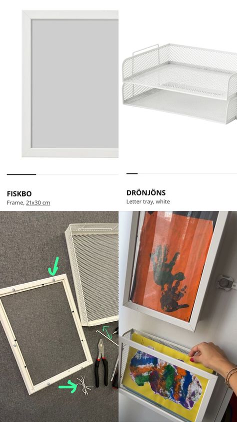 Diy Kids Art Display Frame, Diy Kids Art Frame, Kids Art Work Display Ideas, Kids Art Display Ideas, Ikea Hacks Kids, Diy Kids Art Display, Ikea Picture Frame, Kids Art Display, Ikea Hack Kids