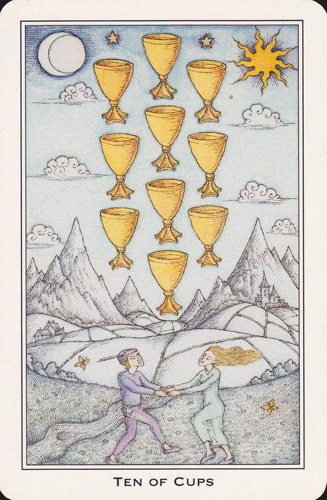 10 of Cups Tarot Card 10 Of Cups Tarot Card, 9 Of Cups Tarot, 10 Of Cups Tarot, 9 Of Cups, 10 Of Cups, Ten Of Cups, Country Market, Cup Tattoo, Tarot Card Tattoo