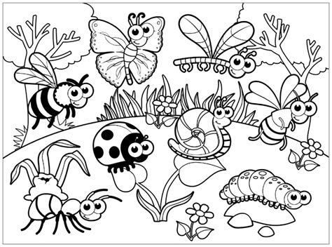 Insects to print - Beautiful Insects coloring page. From the gallery : Insects. Just Color Kids : Coloring Pages for Children : Discover all our printable Coloring Pages for Adults, to print or download for free ! Insect Coloring Pages Free Printable, Bugs Coloring Pages, Garden Preschool, Insect Coloring Pages, Insects Preschool, Bug Coloring Pages, Birth Colors, Garden Coloring, Garden Coloring Pages