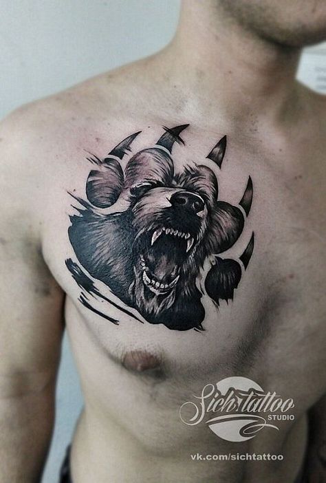 Grizzly Bear Tattoos, Bear Claw Tattoo, Bear Paw Tattoos, Claw Tattoo, Bear Tattoo Designs, Cool Shoulder Tattoos, Native Tattoos, Mens Shoulder Tattoo, Marvel Tattoos