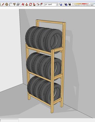 Hello everyone, this is my first instructable. After building this project, I realized I could have document it with more pictures. But on the other hand, it is a... Garage Organization Systems, Diy Leather Wallet, Tire Storage, Koti Diy, Japanese Joinery, Tire Rack, Garage Storage Solutions, Diy Garage Storage, Garage Makeover