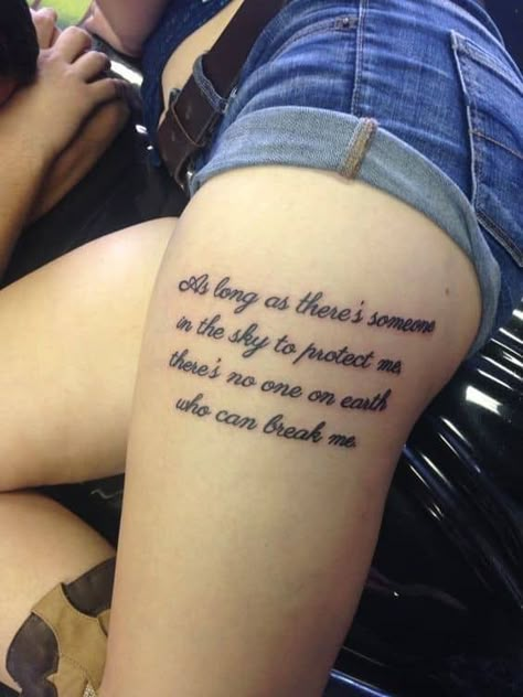 Thigh Tattoo Quotes, Remembrance Tattoos, Meaningful Tattoo Quotes, Tattoo Quotes For Women, Inspiration Tattoos, Meaningful Tattoo, Dad Tattoos, Thigh Tattoos, Thigh Tattoos Women