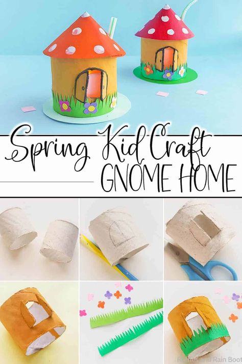 Gnome Kids Craft, Paper Fairy House, Mythical Creatures Crafts For Kids, Fairy House Diy Kids, Gnome House Diy, Fantasy Activities, Gnome Classroom, Fairy Houses Kids, Fairy School