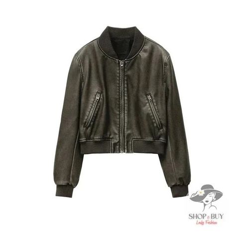 😍Check out this product 👉 $83.99 👉 www.shopxbuy.com #outerwear #outerwear Streetwear Coat, Short Leather Jacket, Flying Jacket, Bandeau Tops, Chic Coat, Long Sleeve Outerwear, Retro Mode, Vintage Short, Spring Jackets