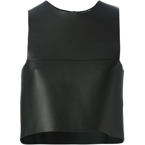 Fendi leather tank top ❤ liked on Polyvore (see more black leather shirts)