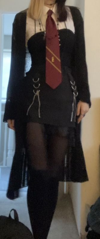 #goth #gothic #schooloutfit #school #outfit #emo #black #straightskirt #whiteblouse Gothic Graduation Outfit, Cute Gothic Outfits For School, Emo Graduation Outfit, Alternative Cold Weather Outfits, Goth Outfit Ideas Winter, Trad Goth Outfits With Pants, Goth Cold Weather Outfits, Gothic School Outfits, Goth Graduation Outfit