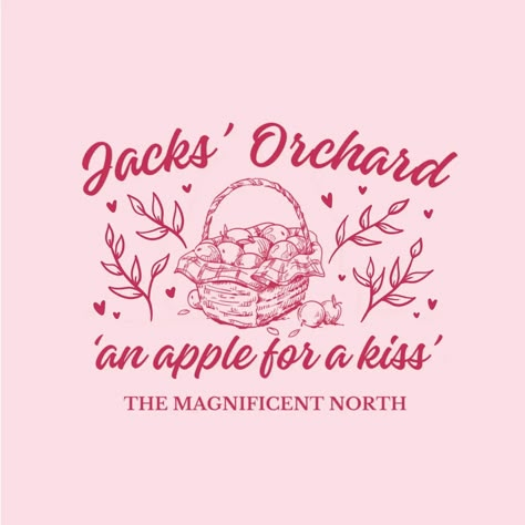 Jacks' Orchard, an apple for a kiss 🍎 💋 T-shirt and sweater available in my shop 🩷 #onceuponabrokenheart #balladofneverafter #acursefortruelove #ouabh #evajacks #princeofhearts #bookmerch #bookishmerch #bookishmerchandise #bookishtee The Magnificent North, Jacks Aesthetic, Jacks Evangeline, Evajacks Aesthetic, Jacks Ouabh, Ouabh Aesthetic, Fangirl Book, Broken Hearts Club, Aphrodite Aesthetic