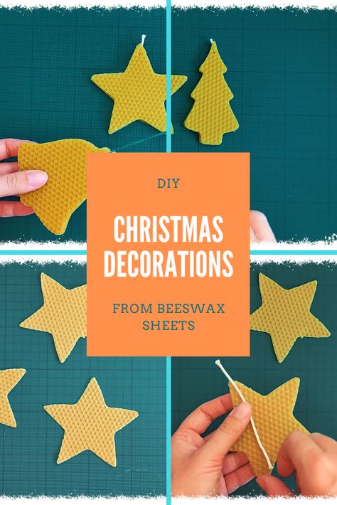 Beeswax Sheets Diy, Beeswax Sheet Candles, Christmas Beeswax Candles, Simple Christmas Decorations, Waldorf Christmas, Rolled Beeswax Candles, Make Christmas Decorations, Beeswax Candles Diy, Amazing Christmas Trees