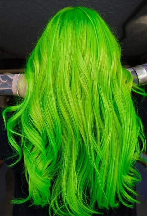 Bright Green Hair, Green Hair Color Ideas, Pastel Green Hair, Green Hair Color, Hair Dye Brands, Neon Green Hair, Emerald Green Hair, Green Hair Dye, Bleaching Your Hair