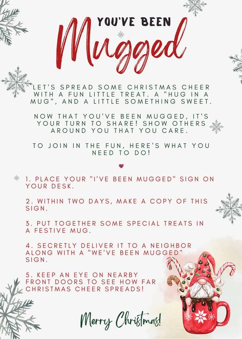 Fun Christmas Printable Bundle - 14 Pages – 24hourprintables.com Christmas Quotes For Gifts, 3 Gifts For Christmas Tradition, Free You’ve Been Mugged Printable, Winter This Or That, You've Been Mugged Free Printable, Santa Placemats, You've Been Mugged, Work Christmas Party Ideas, The Meaning Of Christmas