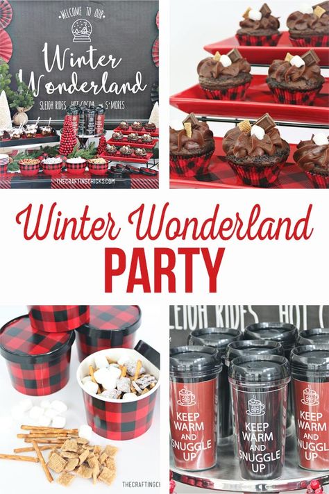 Hot Cocoa Party, Smores Party, Diy Holiday Party, Plaid Party, Skating Party, Christmas Party Themes, Party Tables, Sweet Party, Winter Wonderland Party