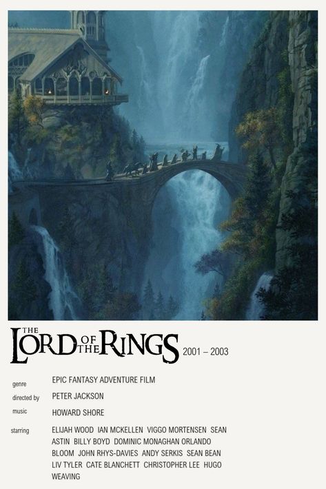 Minimalistic movie poster of LOTR trilogy from 2001 - 2003 Lord Of The Rings Minimalist, Hobbit Poster, Lotr Movies, Lotr Trilogy, Kings Movie, Printable Wall Collage, Rings Minimalist, The Hobbit Movies, Movie Guide