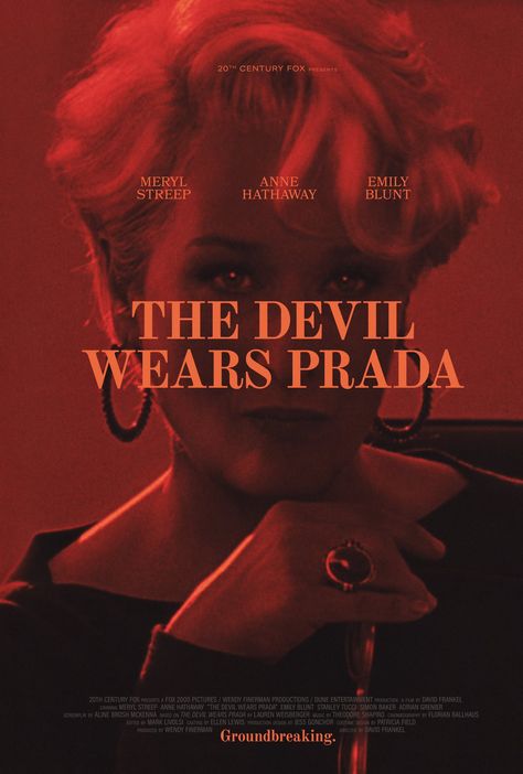 Prada Poster, Septième Art, Film Poster Design, Movie Poster Wall, Japon Illustration, Devil Wears Prada, Alternative Movie Posters, Movie Poster Art, 20th Century Fox