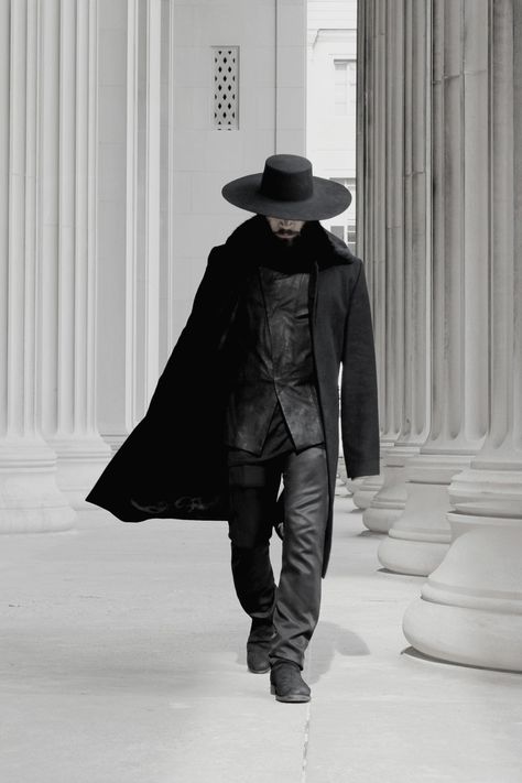 (1) Top 100 WAYWTs of 2014 - Album on Imgur Goth Cowboy Aesthetic Men, Witch Men, Apocalyptic Fashion, Mens Fashion Classy, Gothic Outfits, Goth Outfits, Black Hat, Dark Fashion, Costume Halloween